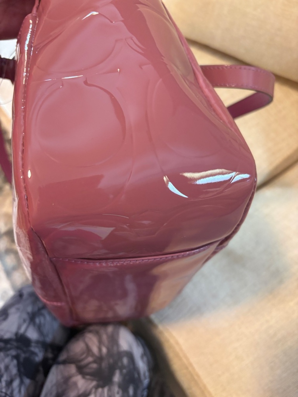 Coach Patent Leather Tote in Berry Pink - Picture 10 of 17